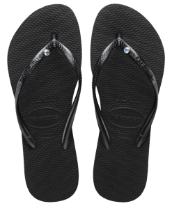 Women's Slim Crystal Flip Flops