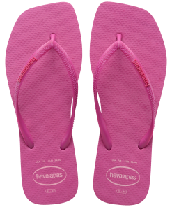 Women's Slim Square Logo Pop Up Flip Flops